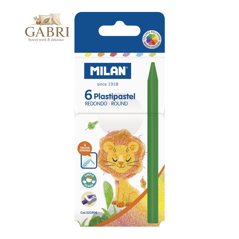 Pastelky MILAN kulaté plastické 6 ks