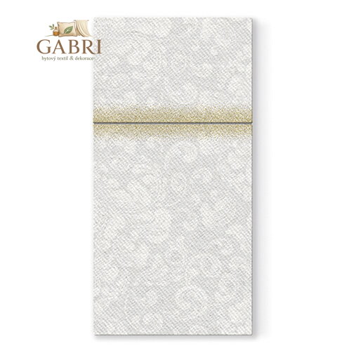 Kapsy na příbory PAW Airlaid 40x40cm Rococo White, 25 ks / bal