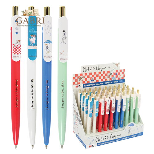 Pero kuličkové M&G Chéri & Chignon 0,7 mm, modré