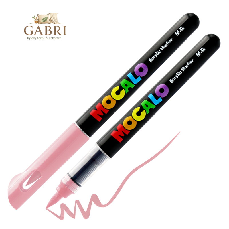 Popisovač M&G MOCALO Acrylic Marker, štětcový hrot - světle fialový 306
