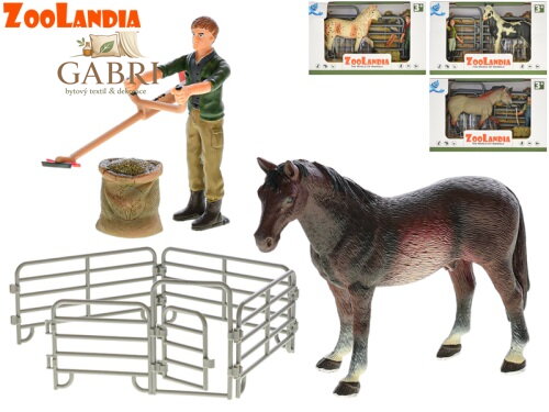 Zoolandia Kôň s doplnkami, 4druhy v krabičke