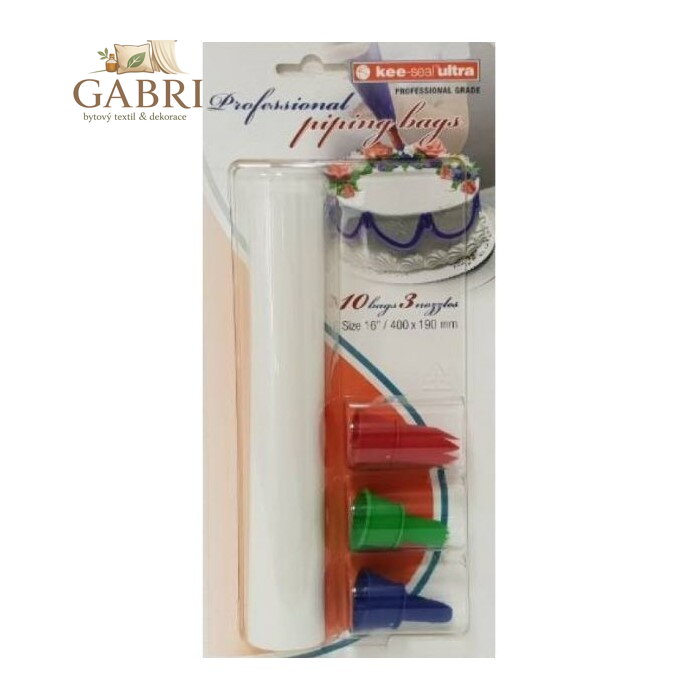 Sáčky na zdobení 10ks + 3 násady, 40x19 cm