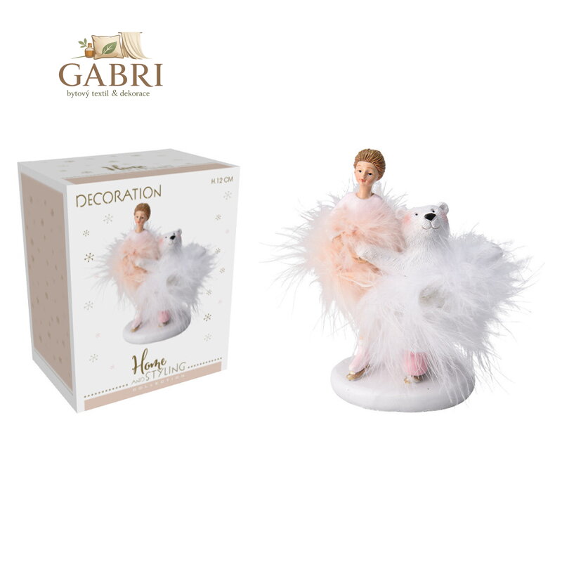 Lední medvěd s andělem 12 cm