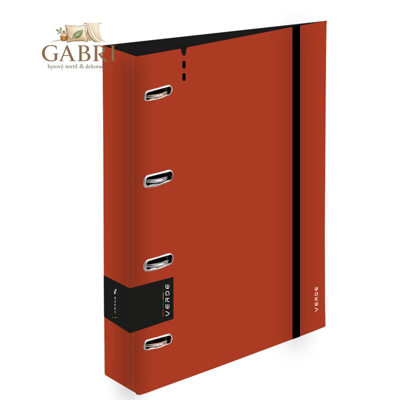 Pořadač A4 pěna 4kroužek D30 VERDE cihlová