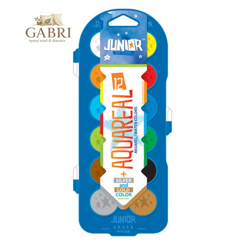 Barvy vodové, akvarelové JUNIOR - 12 barev + štětec