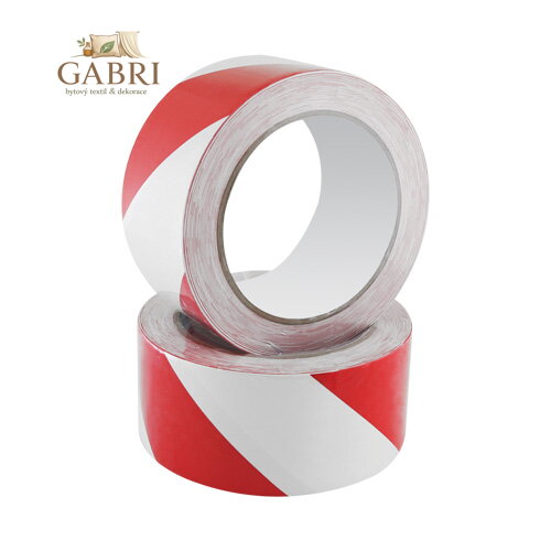 Bezpečnostní páska Safety Tape 48 mm x 20 m, bílo / červená