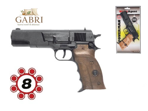 Kapslovka Power Man 22cm "8" na kartě