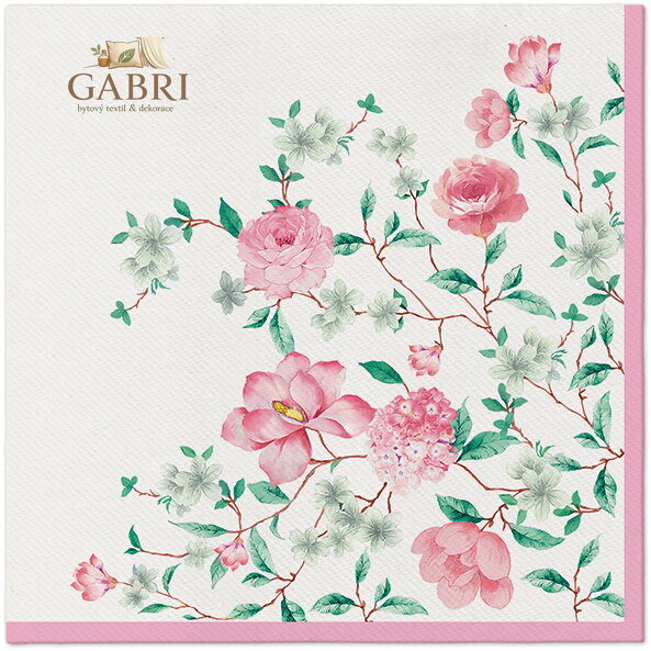 Ubrousky PAW AIRLAID 40x40 cm - Pink Season