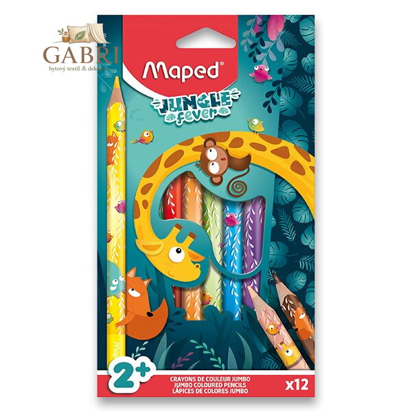 Pastelky MAPED Jungle Fever Jumbo 12 ks