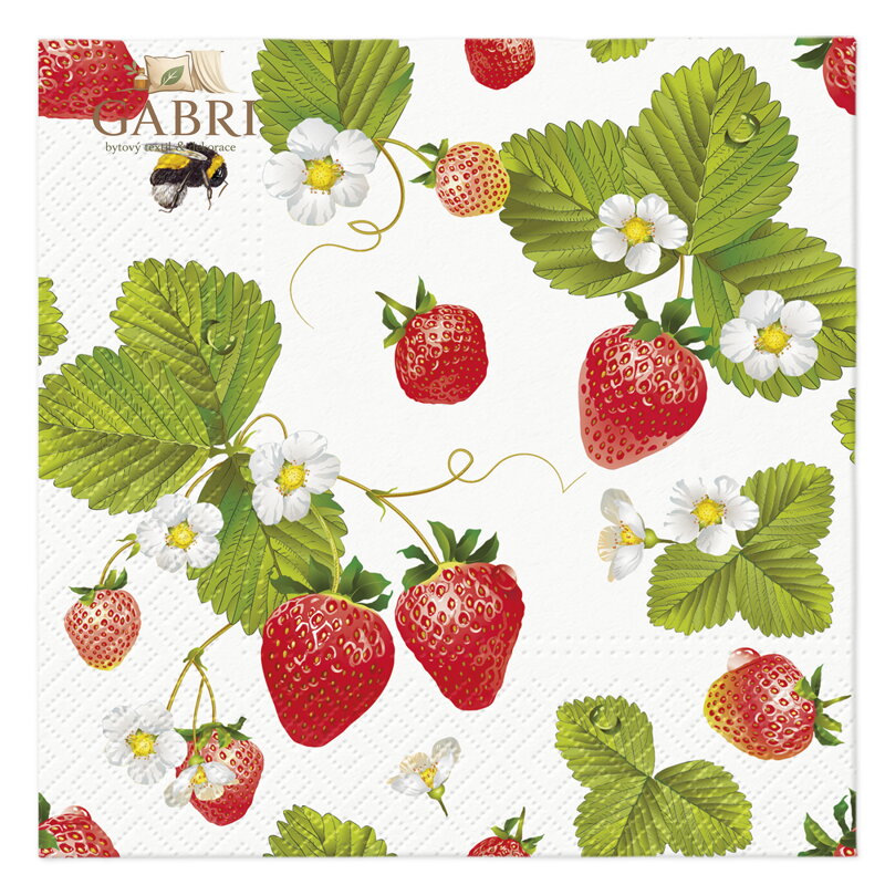 Ubrousky PAW L 33x33cm strawberries with bees