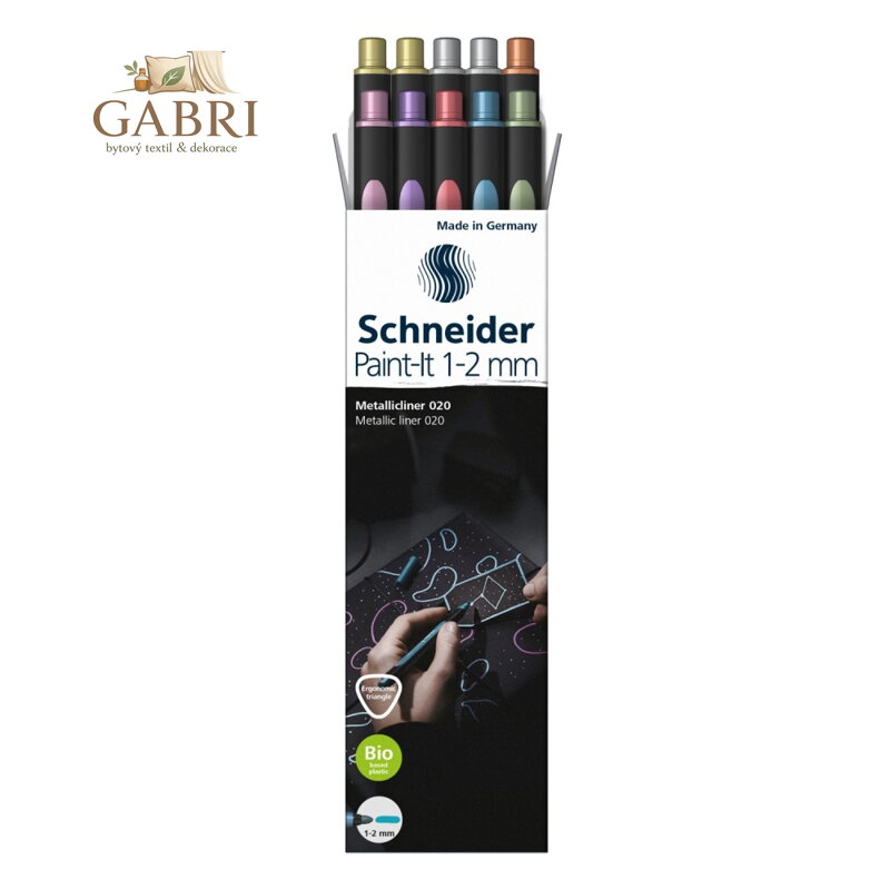 Marker Schneider Paint-It 020 Metallic, hrot 1-2 mm (sada 10 ks)