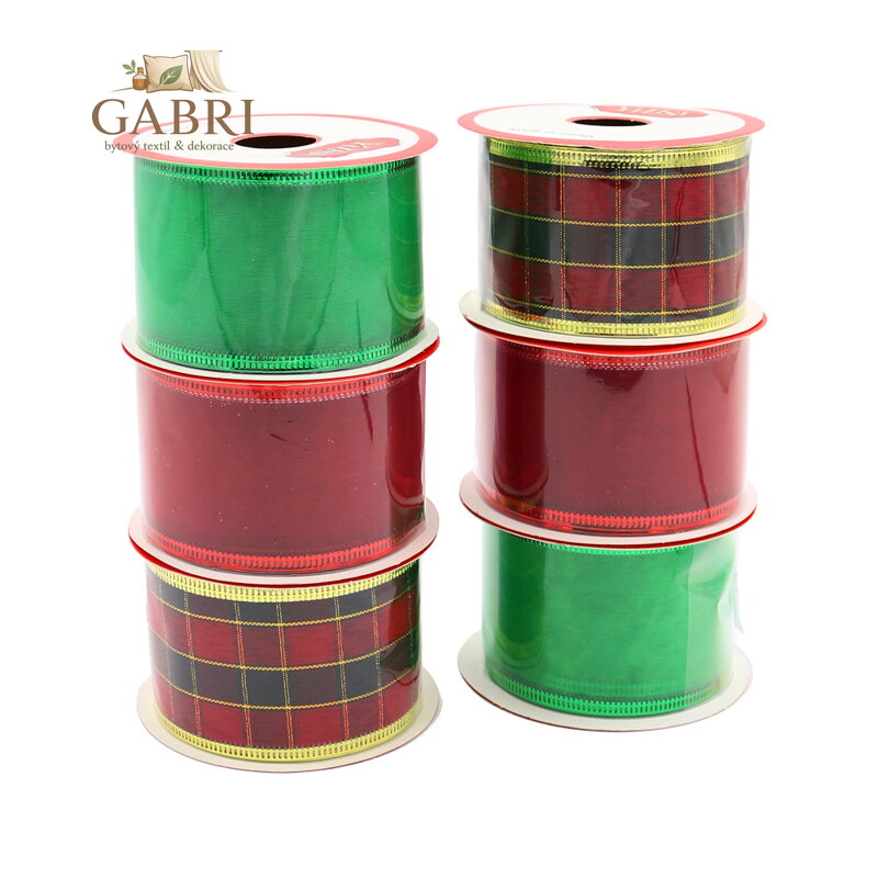 Ozdobná stuha, šířka 50 mm (směs vánočních motivů) cena za 1 ks