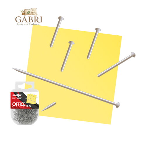Špendlíky kancelářské JUNIOR, 28 mm/50 g, pp box