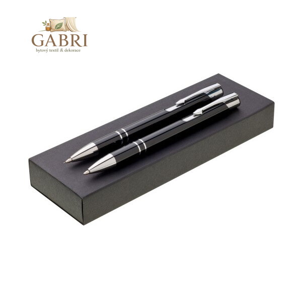 Sada kovové mechanické tužky a kuličkového pera ORIN box Pore - černá
