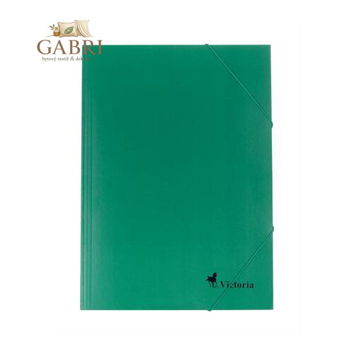 Deska s gumičkou, kartonová A4, VICTORIA, zelená