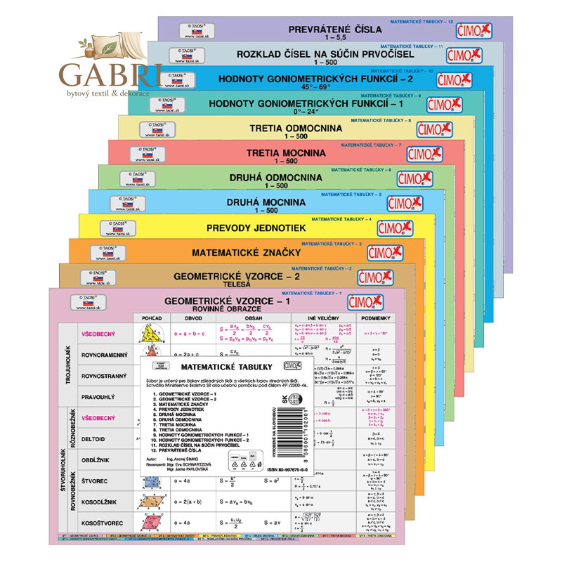 Školní soubor kartiček - Matematika (1-12)