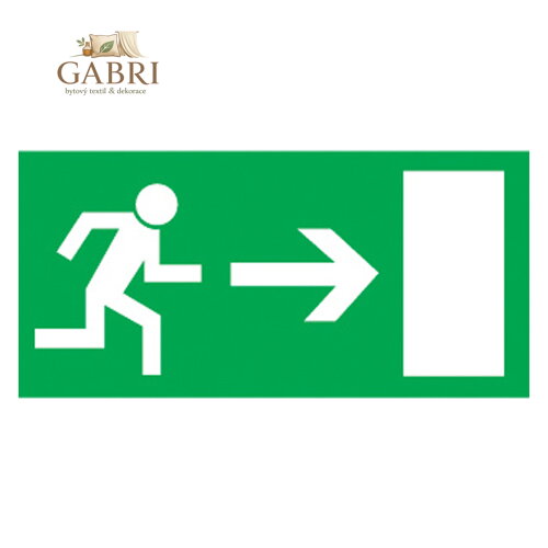 Etikety Info - Únikový východ vpravo 200x100 mm