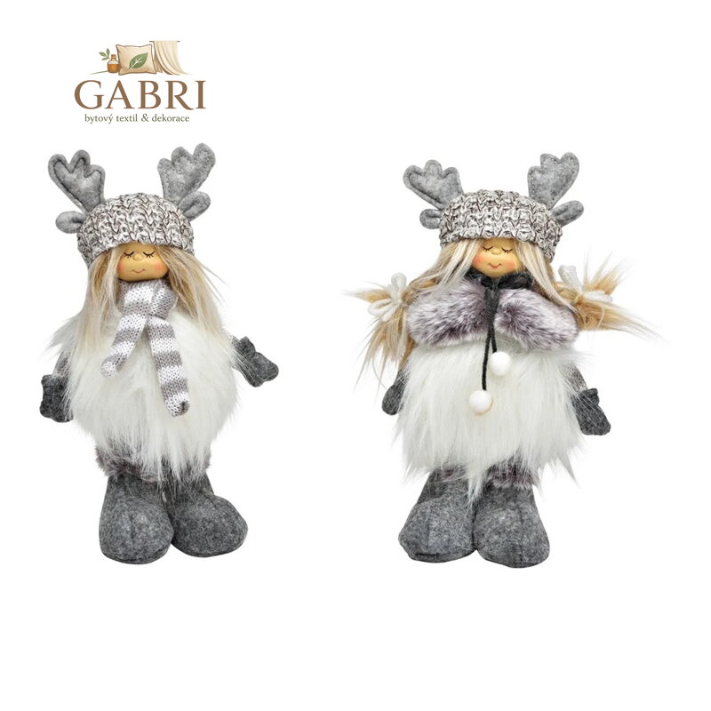 Figurka holčičky v zimních šatech 21 cm (mix 2 vzorů /cena za 1 ks)