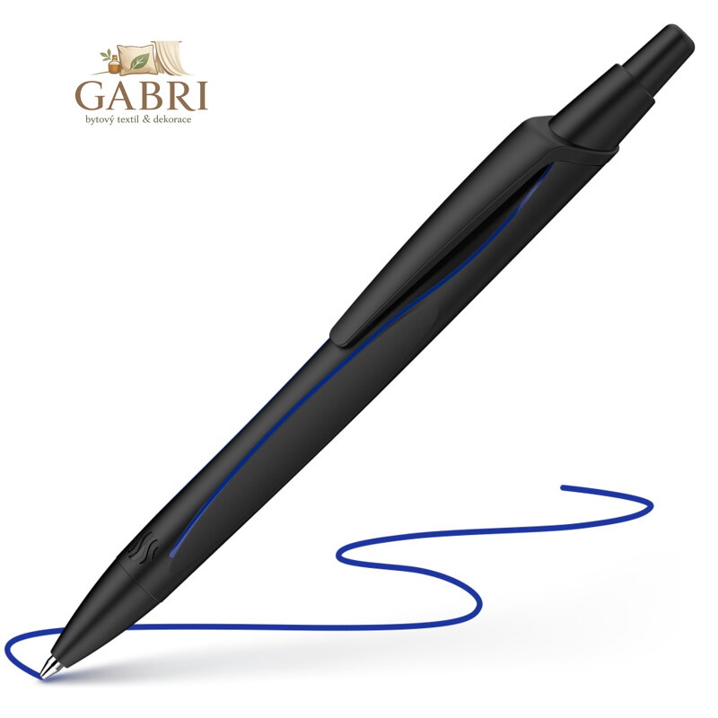 Pero kuličkové Schneider Reco černé - modrá náplň