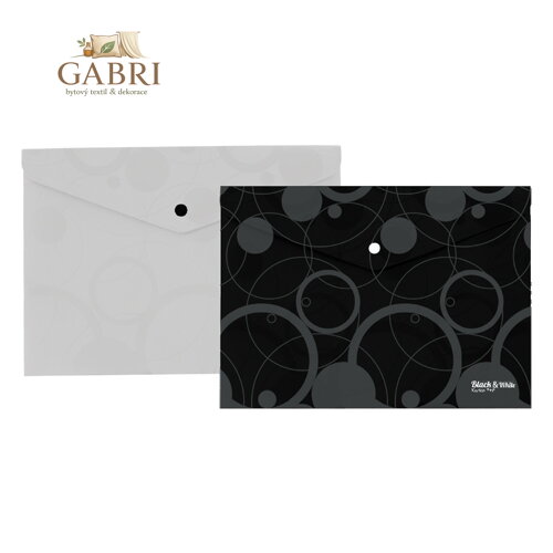 Obal PP s patentkou A4, černý (Black & White)