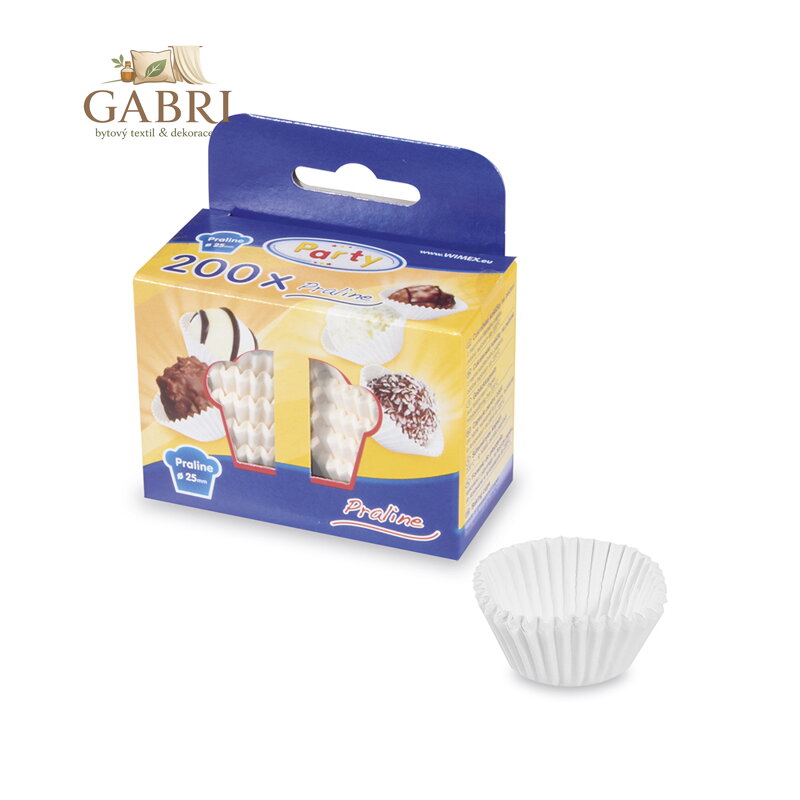 Cukr. košíčky bílé průměr 25 mm, výška 18 mm / 200 ks /