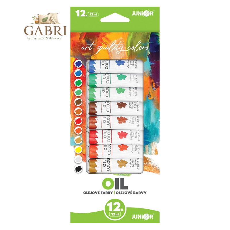 Barvy olejové 12ml x12 ks JUNIOR