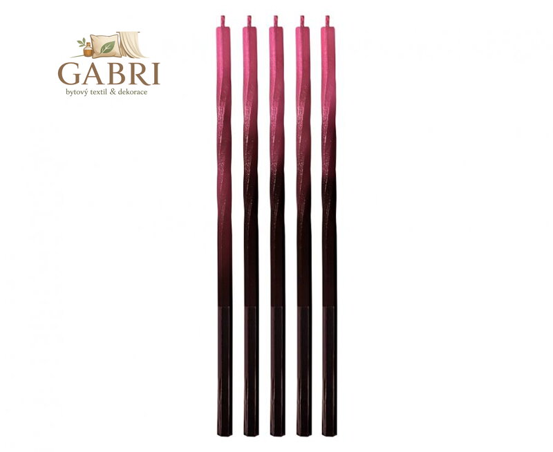 Dortová svíčka - Magické plameny, červená /černá 15 cm (5 ks)