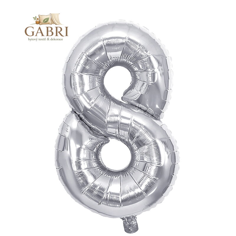 Narozeninový balónek, stříbrný 40" (100 cm) číslo 8