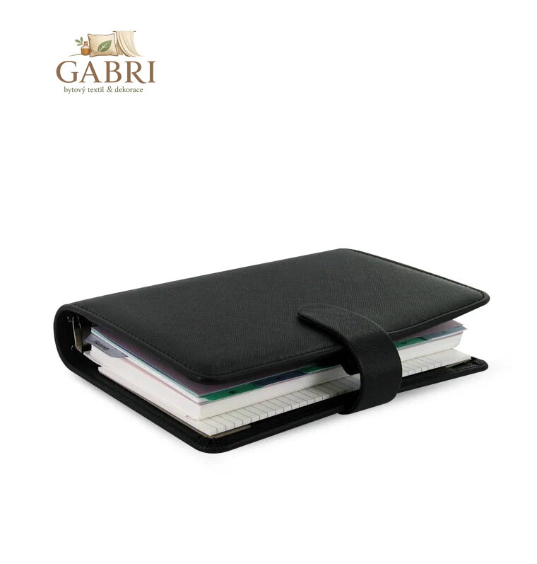 Diář Filofax Saffiano černý, osobní