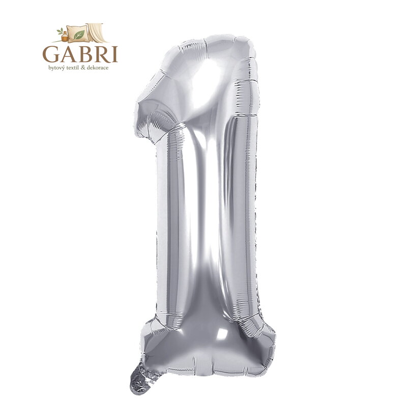 Narozeninový balónek, stříbrný 40" (100 cm) číslo 1