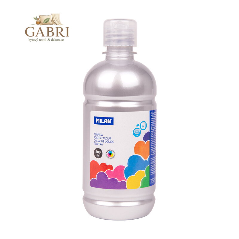 Barva temperová 500ml stříbrná