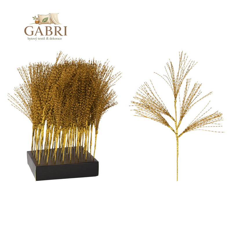 Větvička s pramínky 60 cm, zlatá barva