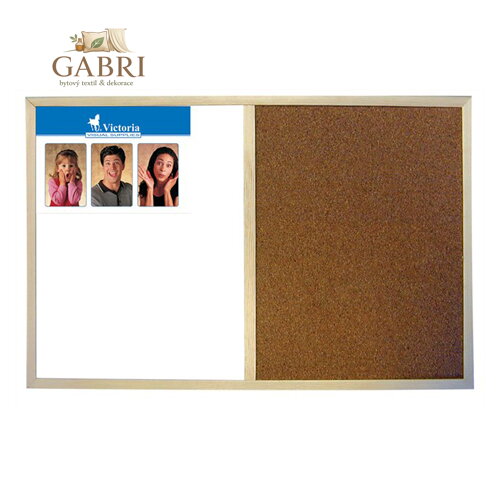 Tabuľa v drevenom ráme, kombinovaná, 40 x 60 cm