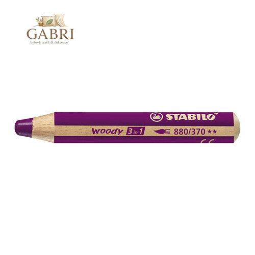 Pastelka STABILO woody 3 v 1 - barvička, vodovka, voskovka - světle fialová