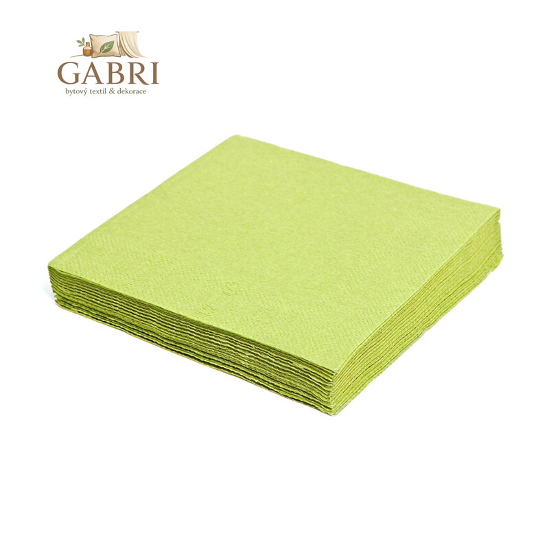 Obrousky 3-vrstvé, 33x33cm, žlutozelené /20ks/