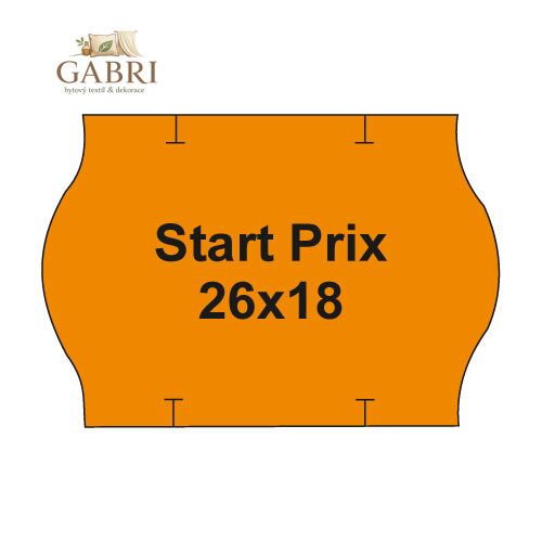 Etikety cen. PRIX 26x18 oblé - 1000 etiket/kotouček, oranžové