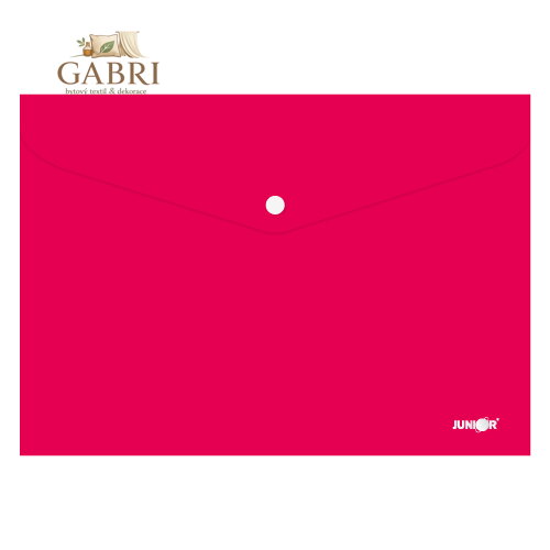 Obal s patentkou PP / A4, červený