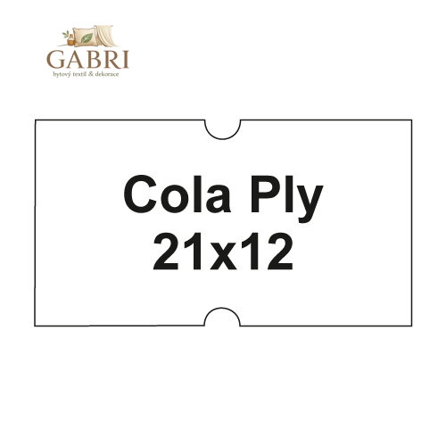 Etikety cen. COLA PLY 21x12 hranaté - 1250 etiket/kotouček, bílé