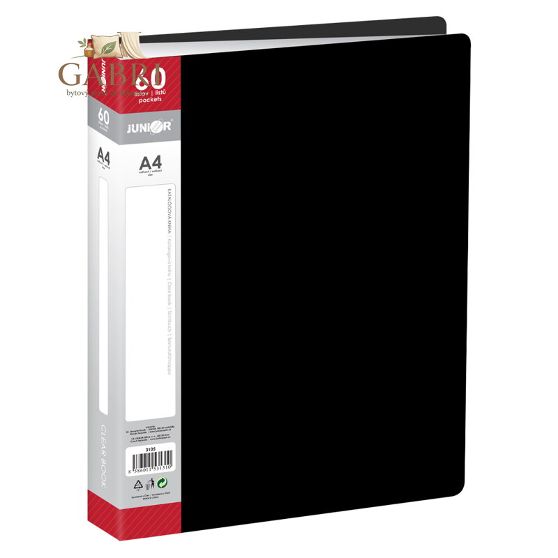 Katalogová kniha PP A4/60 listová, černá