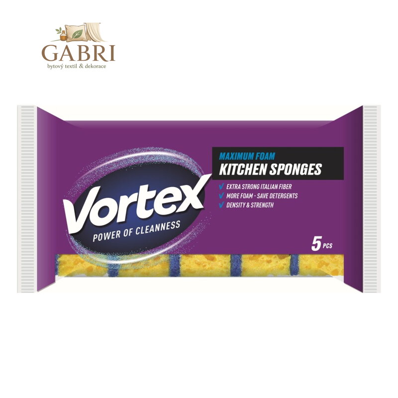 Kuchyňské špongie Vortex Macroporous 5 ks
