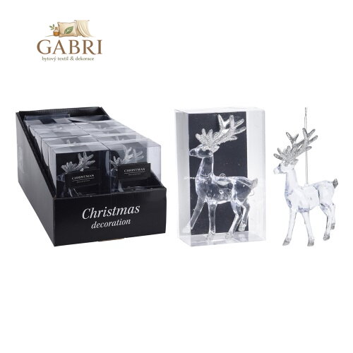 Jelen se stříbrnými třpytivými parohami - dekorace
