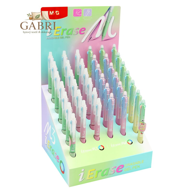 Prezentační stojan M&G Pero gelové /gumovací iErase M3 /M4 (3 barevná /4 barevná náplň)