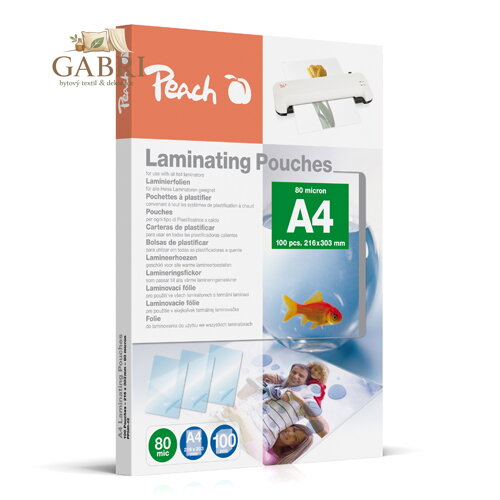Laminovací fólie Peach A4 216x303mm, 80mic (100ks)