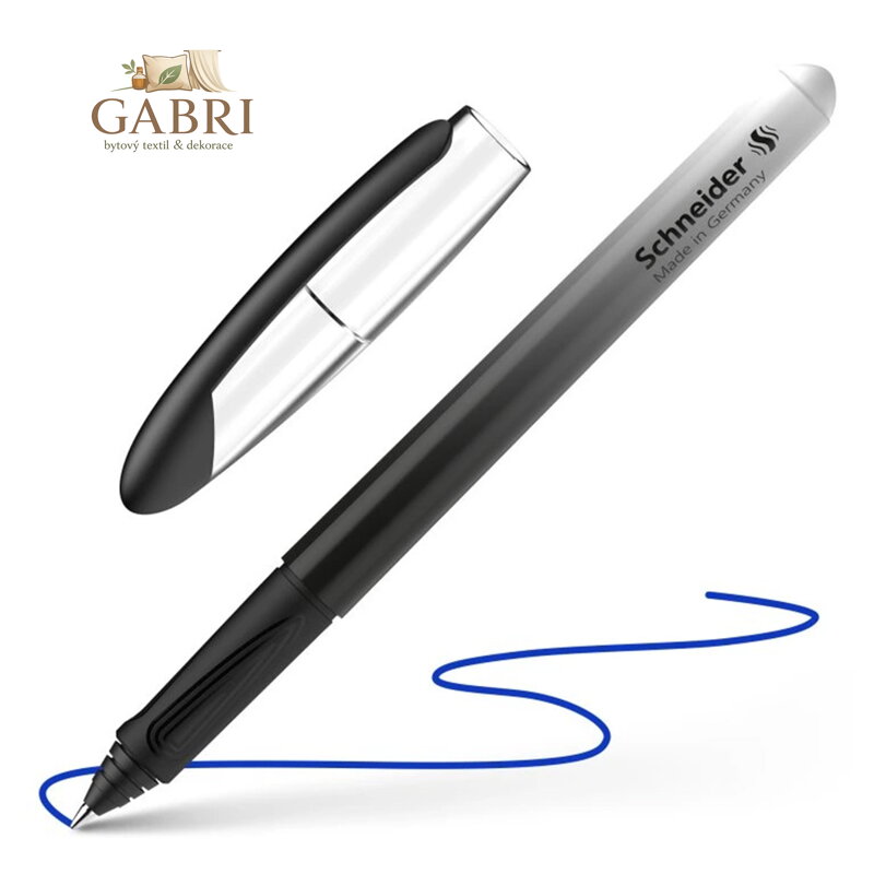 Roller bombičkový SCHNEIDER Voyage Black and White - modrá náplň