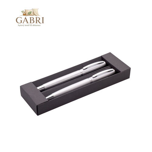 Sada kov roller + kuličkové pero, TORICO, stříbrná