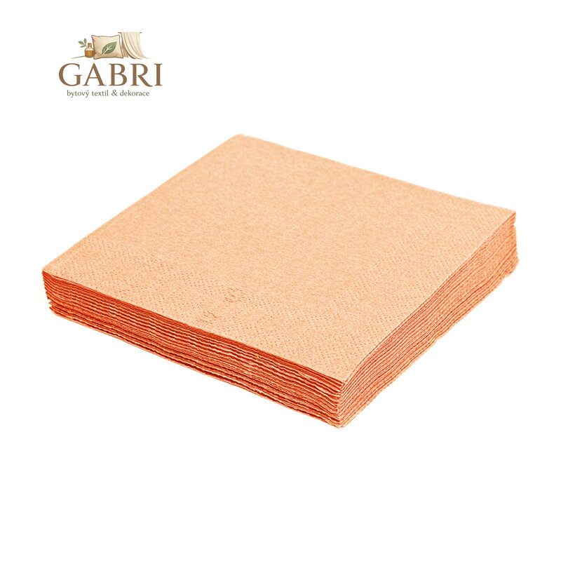 Ubrousky 1-vrstvé 33 x 33 cm apricot 100 ks