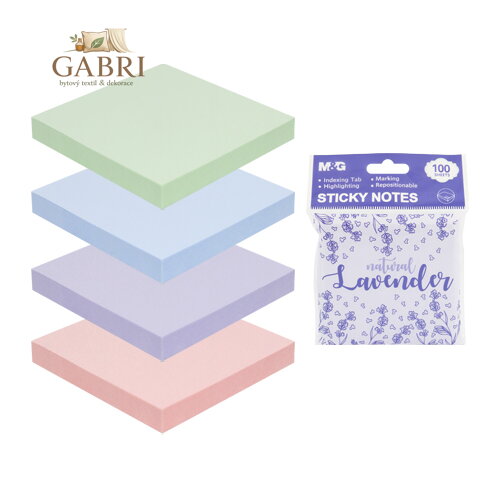 Blok lep. M&G Lavender 76 x 76 mm - 100 listů, mix / 1ks