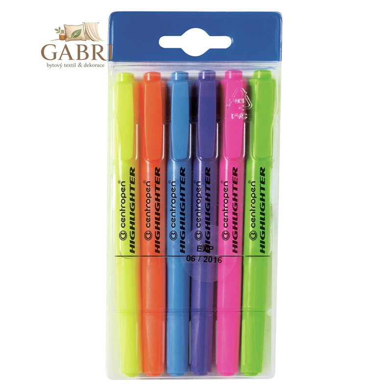 Zvýrazňovač CENTROPEN 8722 FAX sada 6