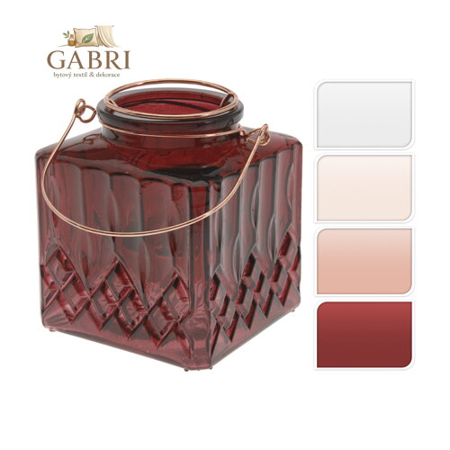 Svícen skleněný na čajovou svíčku 10 cm, mix barev /1ks