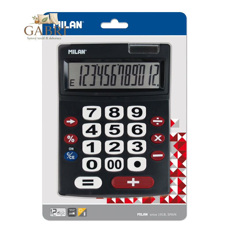 Kalkulačka MILAN stolní 12-místní 151712 černá